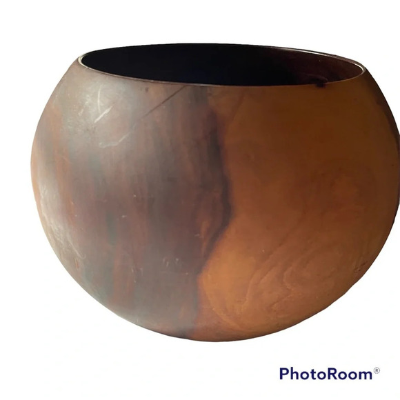 Vintage handmade Hawaiian milo tree wood hand turned bowl signed 1987 - Picture 3 of 8
